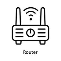 Router Vector  outline Icon Design illustration. Cyber security  Symbol on White background EPS 10 File