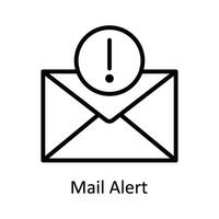 Mail Alert Vector  outline Icon Design illustration. Cyber security  Symbol on White background EPS 10 File