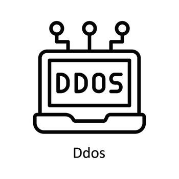 Ddos Vector  outline Icon Design illustration. Cyber security  Symbol on White background EPS 10 File