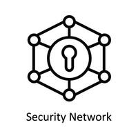 Security Network Vector  outline Icon Design illustration. Cyber security  Symbol on White background EPS 10 File