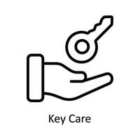 Key Care Vector  outline Icon Design illustration. Cyber security  Symbol on White background EPS 10 File