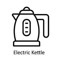 eléctrico tetera vector contorno icono diseño ilustración. cocina y hogar símbolo en blanco antecedentes eps 10 archivo