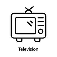 televisión vector contorno icono diseño ilustración. cocina y hogar símbolo en blanco antecedentes eps 10 archivo