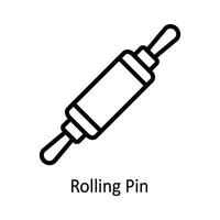 Rolling Pin Vector outline Icon Design illustration. Kitchen and home  Symbol on White background EPS 10 File