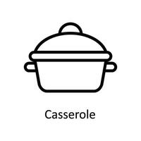 Casserole Vector outline Icon Design illustration. Kitchen and home  Symbol on White background EPS 10 File