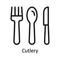 Cutlery Vector outline Icon Design illustration. Kitchen and home  Symbol on White background EPS 10 File