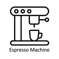 Café exprés máquina vector contorno icono diseño ilustración. cocina y hogar símbolo en blanco antecedentes eps 10 archivo