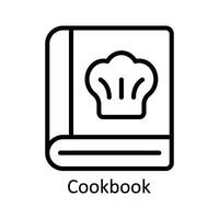 libro de cocina vector contorno icono diseño ilustración. cocina y hogar símbolo en blanco antecedentes eps 10 archivo