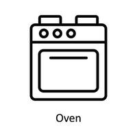 horno vector contorno icono diseño ilustración. cocina y hogar símbolo en blanco antecedentes eps 10 archivo