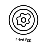 Fried Egg Vector outline Icon Design illustration. Kitchen and home  Symbol on White background EPS 10 File