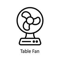 Table Fan Vector outline Icon Design illustration. Kitchen and home  Symbol on White background EPS 10 File