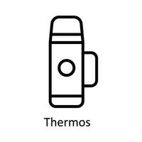 Thermos Vector outline Icon Design illustration. Kitchen and home  Symbol on White background EPS 10 File