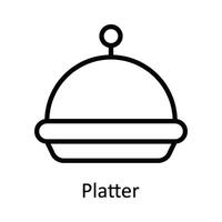 Platter Vector outline Icon Design illustration. Kitchen and home  Symbol on White background EPS 10 File