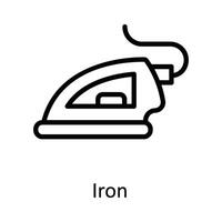 Iron Vector outline Icon Design illustration. Kitchen and home  Symbol on White background EPS 10 File