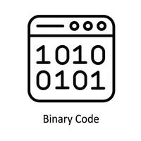 Binary Code Vector  outline Icon Design illustration. Cyber security  Symbol on White background EPS 10 File