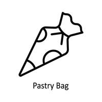 Pastry Bag Vector outline Icon Design illustration. Kitchen and home  Symbol on White background EPS 10 File