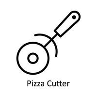 Pizza Cutter Vector outline Icon Design illustration. Kitchen and home  Symbol on White background EPS 10 File