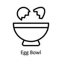 Egg Bowl Vector outline Icon Design illustration. Kitchen and home  Symbol on White background EPS 10 File