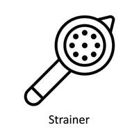 Strainer Vector outline Icon Design illustration. Kitchen and home  Symbol on White background EPS 10 File