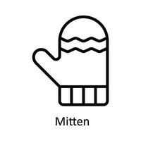 Mitten Vector outline Icon Design illustration. Kitchen and home  Symbol on White background EPS 10 File