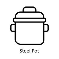 Steel Pot Vector outline Icon Design illustration. Kitchen and home  Symbol on White background EPS 10 File