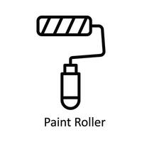 Paint Roller Vector outline Icon Design illustration. Kitchen and home  Symbol on White background EPS 10 File