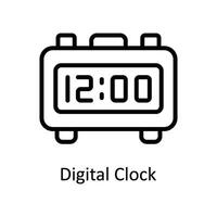 digital reloj vector contorno icono diseño ilustración. cocina y hogar símbolo en blanco antecedentes eps 10 archivo