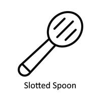 Slotted Spoon Vector outline Icon Design illustration. Kitchen and home  Symbol on White background EPS 10 File