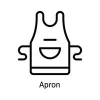 Apron Vector outline Icon Design illustration. Kitchen and home  Symbol on White background EPS 10 File