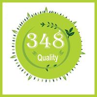 Natural leaf design with Number 348 vector