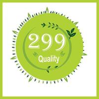 Natural leaf design with Number 299 vector