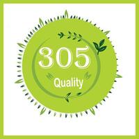 Natural leaf design with Number 305 vector