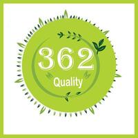 Natural leaf design with Number 362 vector