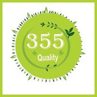 Natural leaf design with Number 355 vector