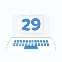 Laptop icon with Number 29 vector