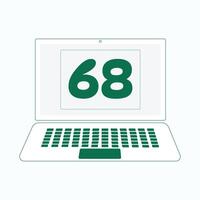 ordenador portátil icono con número 68 vector