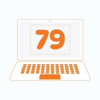 Laptop icon with Number 79 vector