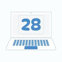 Laptop icon with Number 28 vector