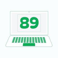 Laptop icon with Number 89 vector