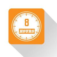 Timer, stopwatch icon design 8 hours vector