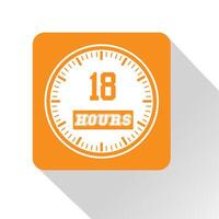 Timer, stopwatch icon design 18 hours vector