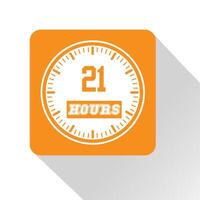 Timer, stopwatch icon design 21 hours vector