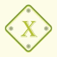 educación diseño alfabeto mayúscula X vector