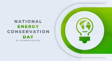 nacional energía conservación día celebracion vector diseño ilustración para fondo, póster, bandera, publicidad, saludo tarjeta