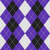 Argyle vector pattern. Argyle pattern. Purple and black argyle pattern. Seamless geometric pattern for clothing, wrapping paper, backdrop, background, gift card, sweater.