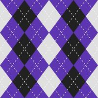 Argyle vector pattern. Argyle pattern. Purple and black argyle pattern. Seamless geometric pattern for clothing, wrapping paper, backdrop, background, gift card, sweater.