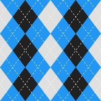Argyle vector pattern. Argyle pattern. Blue and black argyle pattern. Seamless geometric pattern for clothing, wrapping paper, backdrop, background, gift card, sweater.