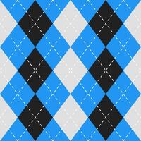 Argyle vector pattern. Argyle pattern. Blue and black argyle pattern. Seamless geometric pattern for clothing, wrapping paper, backdrop, background, gift card, sweater.