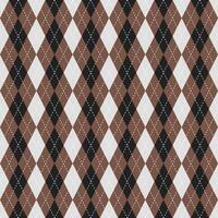 Argyle vector pattern. Argyle pattern. Brown and black argyle pattern. Seamless geometric pattern for clothing, wrapping paper, backdrop, background, gift card, sweater.