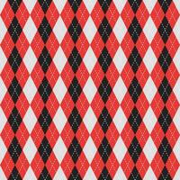 Argyle vector pattern. Argyle pattern. Red and black argyle pattern. Seamless geometric pattern for clothing, wrapping paper, backdrop, background, gift card, sweater.